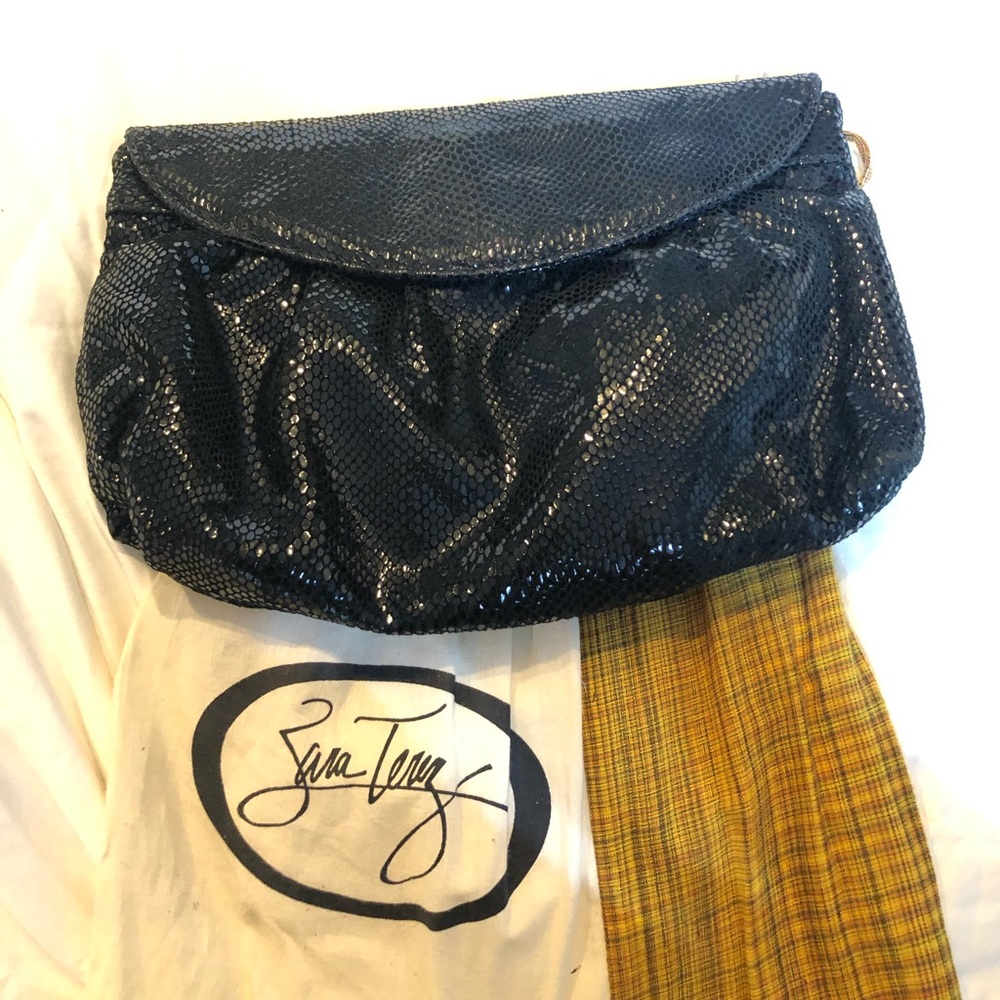 Zara Terez Nolita black lizard clutch